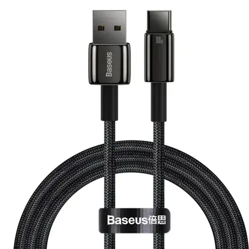 Cablu USB la Type-C Baseus Tungsten Gold Fast Charging, Negru