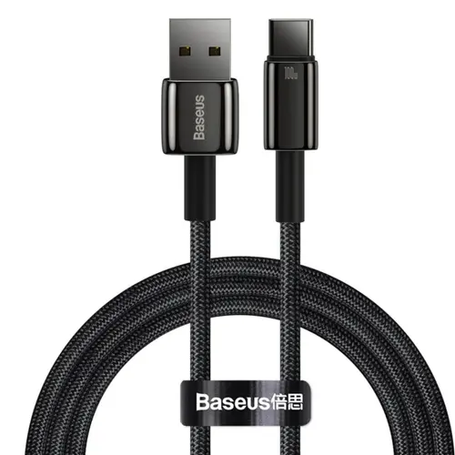 Cablu USB la Type-C Baseus Tungsten Gold Fast Charging, Negru