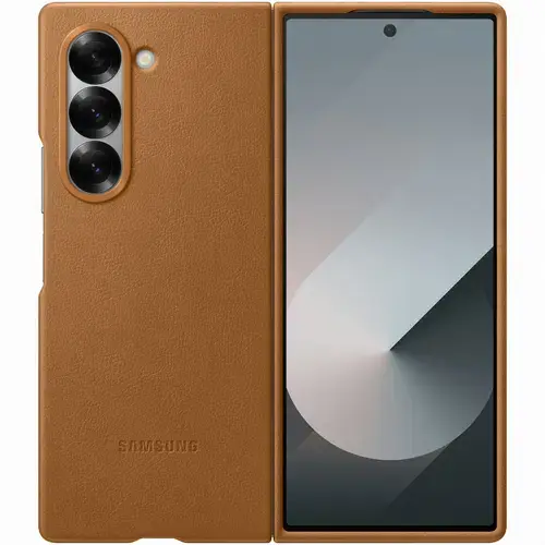 Husa de protectie Samsung Kindsuit Leather Case pentru Galaxy Z Fold 6, Maro