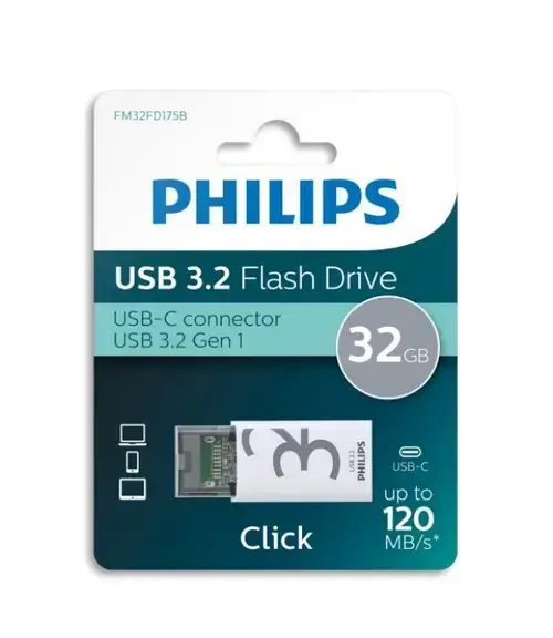 Stick USB Philips Click Series, 32GB, USB Type-C 3.2