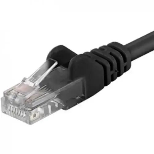 Patchcord UTP RJ45-RJ45 Cat.5e 0.5m, negru, cupru integral, 26AWG