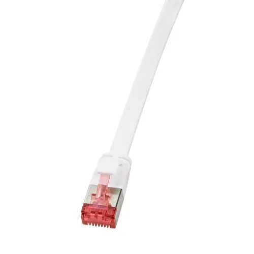 Cablu de date, LogiLink, Flat Cat.6A, 2 m, Alb