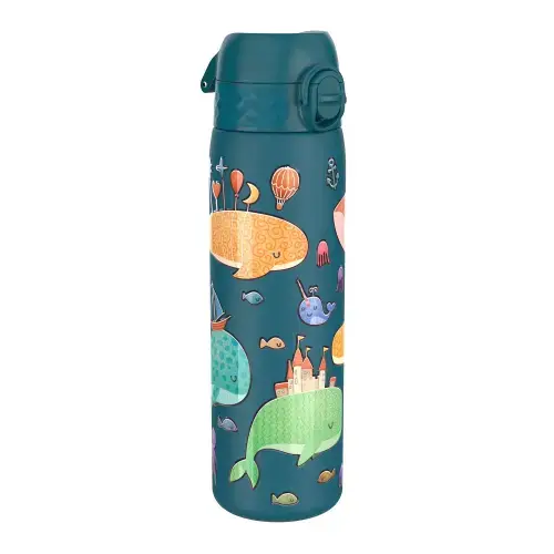Sticla apa pentru copii Ion8 Whales Slim, inox, 600ml