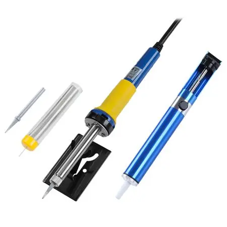 Set pentru lipire: letcon, suport varf letcon, fludor, varf de rezerva, pompa cositor