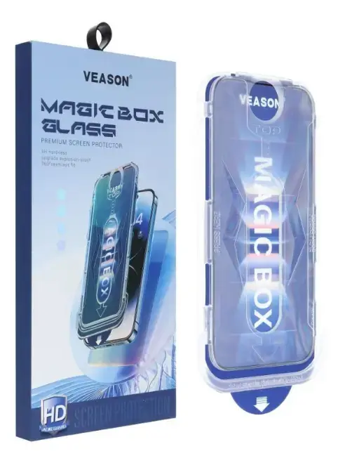 Folie de protectie Ecran Veason PRO pentru Apple iPhone 15 Pro, Sticla Securizata, Full Glue, 6D, Neagra