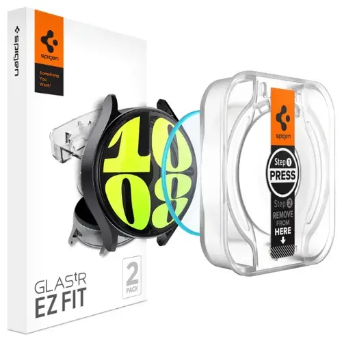 Set 2 bucati Folie Protectie Spigen EZ FIT pentru Samsung Galaxy Watch 7, Watch 6, Watch 5, Watch 4, 40mm, Sticla Securizata