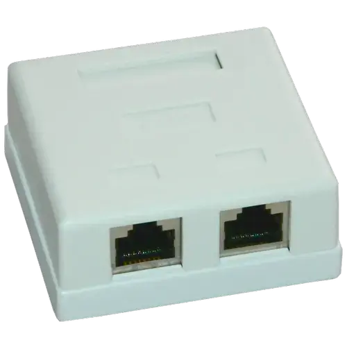 Priza FTP dubla aplicata cat.6, EMTEX EMT-FTP6-2P-PT