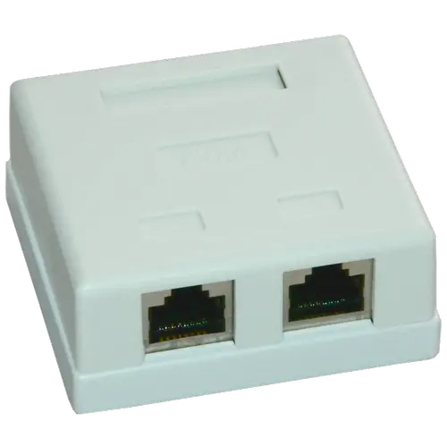 Priza FTP dubla aplicata cat.6, EMTEX EMT-FTP6-2P-PT