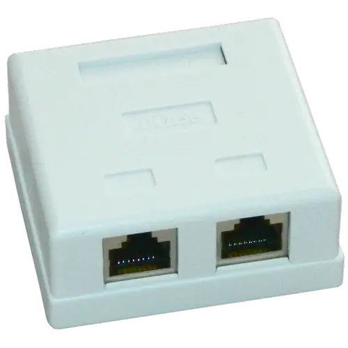 Priza FTP dubla aplicata cat.5e, EMTEX EMT-FTP5E-2P-PT