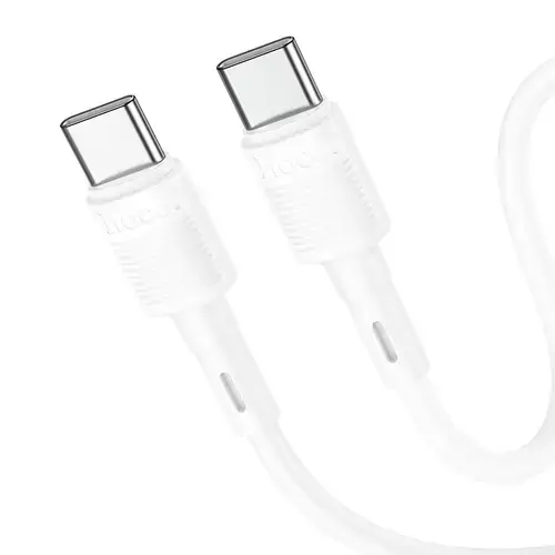 Cablu de Date HOCO X83 Victory, USB Type-C la USB Type-C, 1m, PD 60W, 3A, Alb