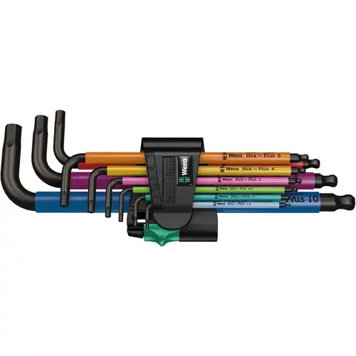 Set chei imbus multicolore cu bila, WERA Hex-Plus, 9 piese