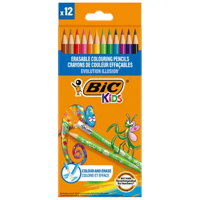 Creioane colorate BIC Evolution Illusion, 12 culori