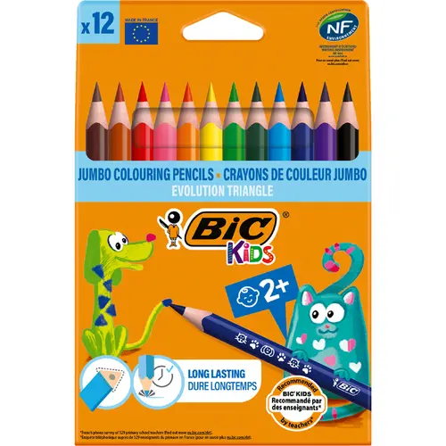 Creioane colorate BIC Evolution Triunghiulare, 12 culori