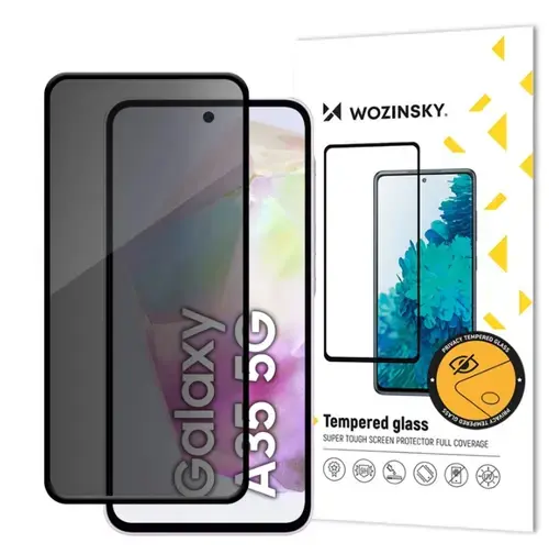 Folie de protectie Ecran Privacy WZK AntiSpy pentru Samsung Galaxy A35 5G A356, Sticla Securizata, Full Glue