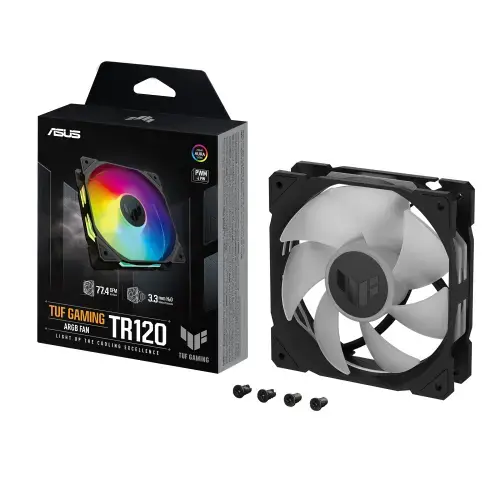 Ventilator PC TUF Gaming TR120, ASUS, ARGB, 12 x 12 x 2.5 cm, Multicolor