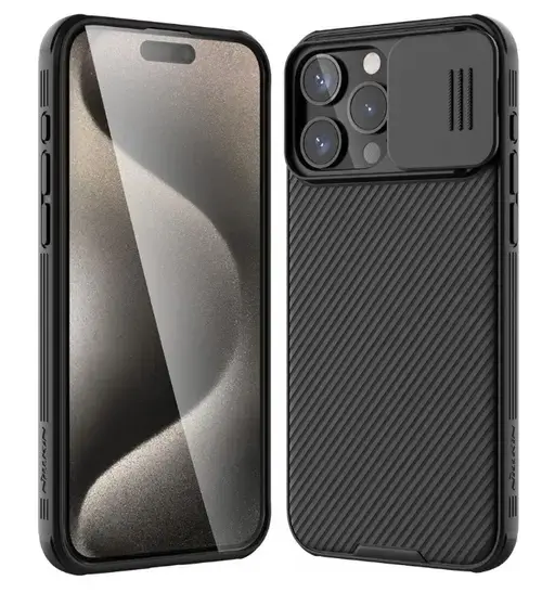 Husa pentru Apple iPhone 16 Pro, Nillkin, CamShield Pro, Neagra