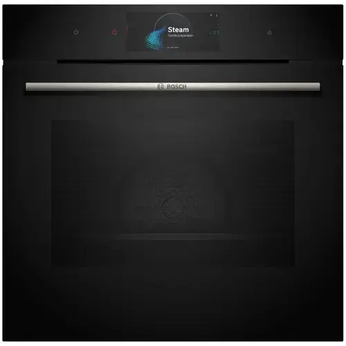 Cuptor incorporabil Bosch HRG7784B1, Electric, 71 l, Multifunctional, Perfect Steam, 22 functii , Autocuratare pirolitica, Grill, Air Fry, Home Connect, Clasa A+, Negru