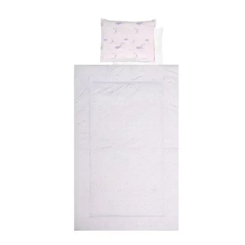 Set lenjerie pat 4 piese Lorelli Blue Moon si Stars, bumbac ranforce