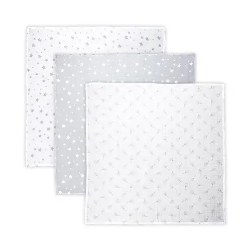 Set 3 scutece pled muselina Lorelli Grey Mix, 80 x 80 cm