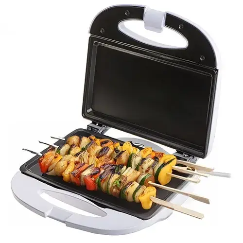 Gratar electric Adler AD 3072, placi antiaderente plate, picioare antialunecare, 1200W, Alb