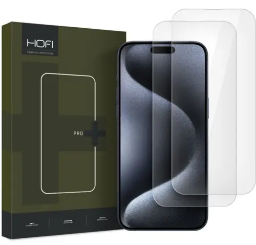 Folie de protectie Ecran HOFI Glass PRO+ pentru Apple iPhone 16 Plus, Sticla Securizata, Full Glue, Set 2 bucati, 2.5D