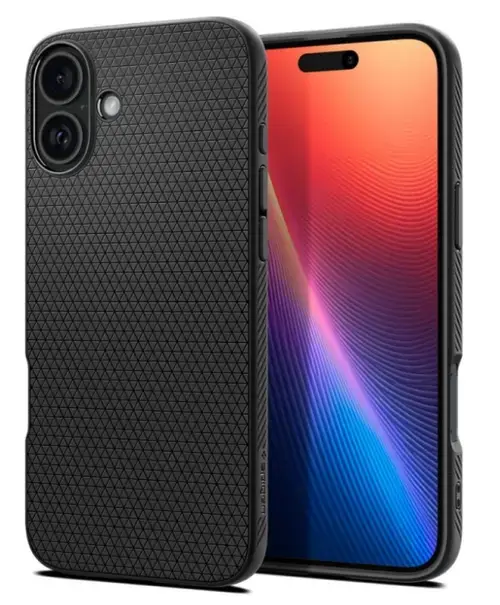 Husa pentru Apple iPhone 16 Plus, Spigen, Liquid Air Matte, Neagra