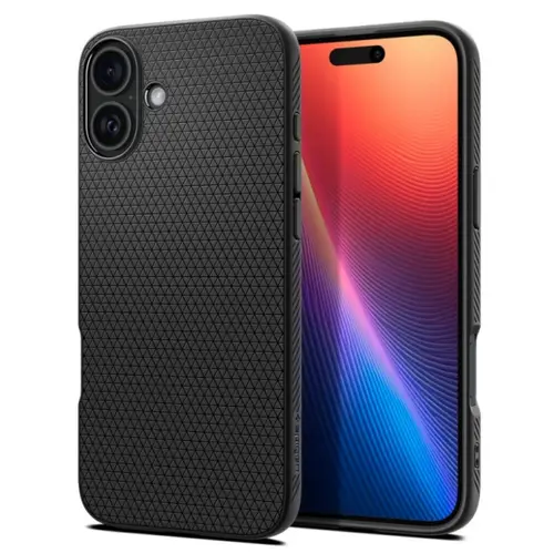 Husa pentru Apple iPhone 16, Spigen, Liquid Air Matte, Neagra