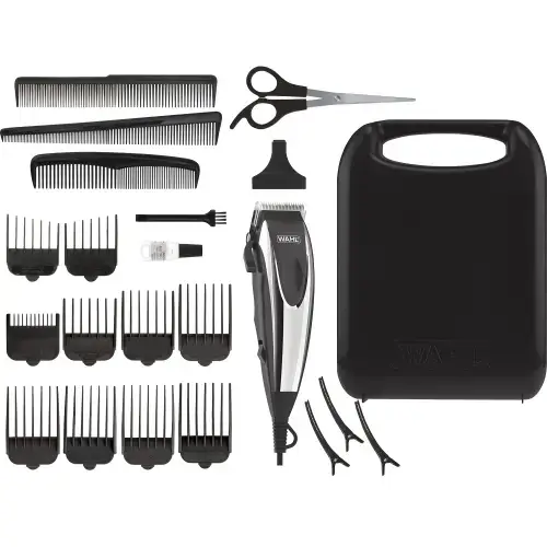 Aparat de tuns Wahl Pro 09243-2616, alimentare la retea, 1,25 mm, 8 piepteni de ghidare, 8 trepte de taiere, Negru