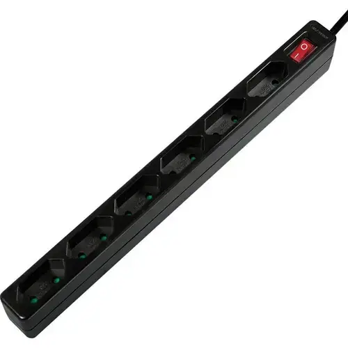 Prelungitor LogiLink LPS232B, Cu 6 prize, Negru