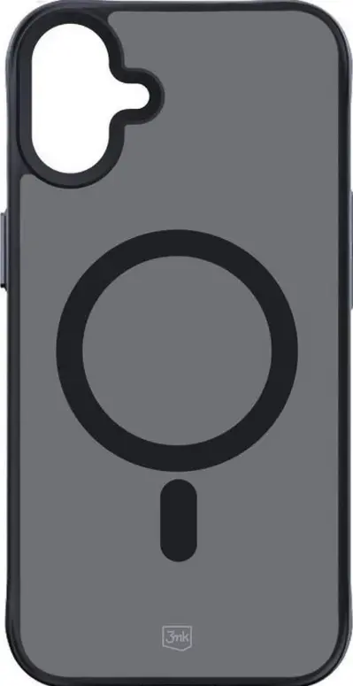 Husa MagSafe pentru Apple iPhone 16, 3MK, Smoke MagCase, Neagra