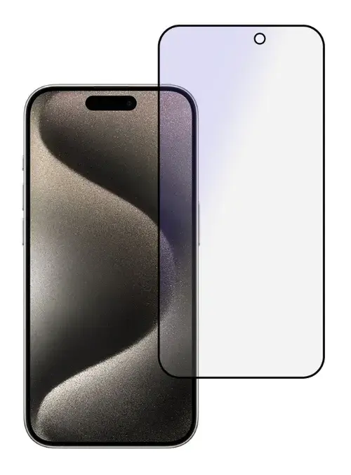 Folie de protectie Ecran Anti Blue Light OEM pentru Apple iPhone 16 Pro, Sticla Securizata, Full Glue, Neagra