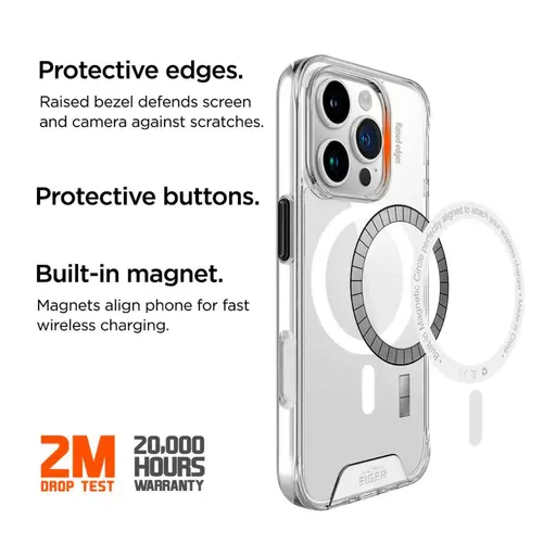 Husa Glacier Magsafe Case Eiger pentru iPhone 16 Pro, Transparenta