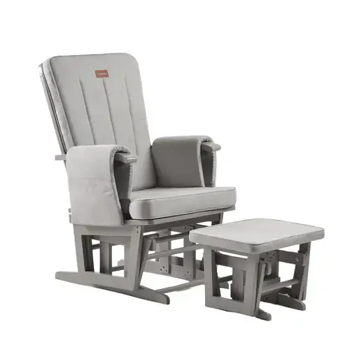 Fotoliu reglabill pentru alaptare ONINO CALM.me Classic Pearl Gray, cu suport de picioare inclus