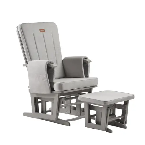 Fotoliu reglabill pentru alaptare ONINO CALM.me Classic Pearl Gray, cu suport de picioare inclus