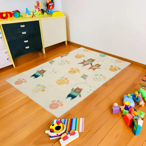 Covor de joaca pentru copii U-Grow UG-F10120-2, din spuma, pliabil, 2 fete, impermeabil, izolant, 120 x 180 x 1 cm, alfabet