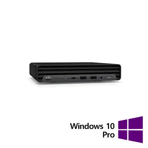 Calculator Sistem PC Refurbished HP ProDesk 400 G6 Mini, Intel Core i5-10500T 2.30 - 3.80GHz, 8GB DDR4, 256GB SSD + Windows 10 Pro