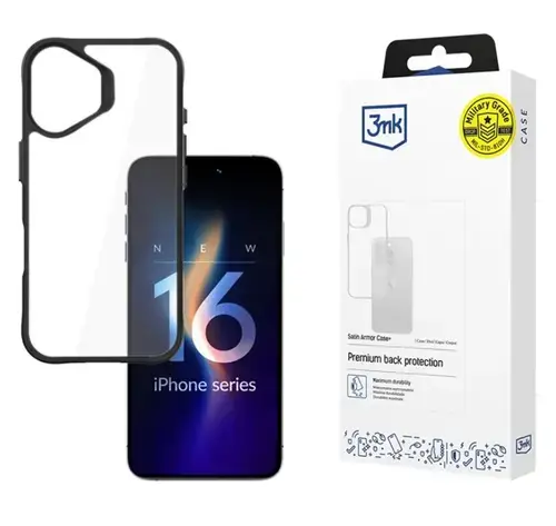 Husa pentru Apple iPhone 16 Plus, 3MK, Satin Armor Case+, Transparenta