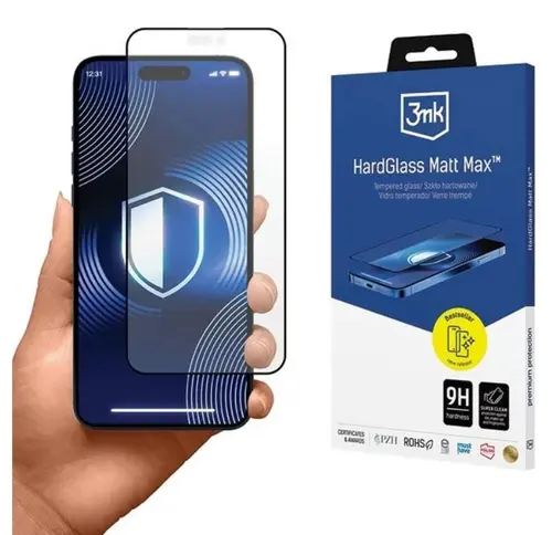Folie de protectie Ecran 3MK HardGlass Matt Max pentru Apple iPhone 16 Pro Max, Sticla Securizata, Full Glue, Neagra