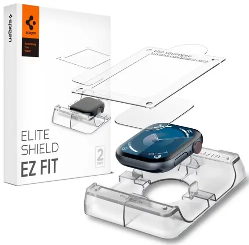 Folie Protectie Spigen EZ FIT pentru Apple Watch 46mm Series, Set 2 bucati, Sticla Securizata AFL08579