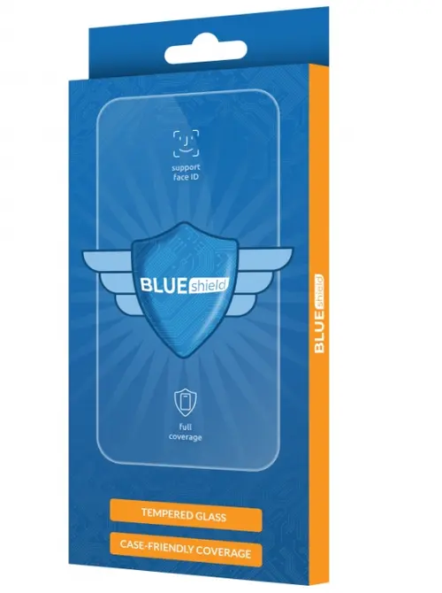 Folie de protectie Ecran Blue Shield pentru Apple iPhone 16 Plus, Sticla Securizata, Full Glue, Case Friendly, Neagra