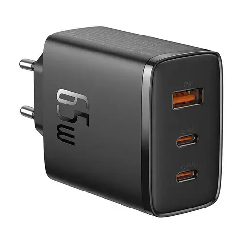Incarcator de retea Baseus OS-Cube Pro, 2x USB-C + USB, 65W, Negru