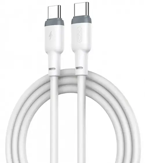 Cablu Date si Incarcare USB-C - USB-C XO Design NB208B, 60W, 1m, Alb