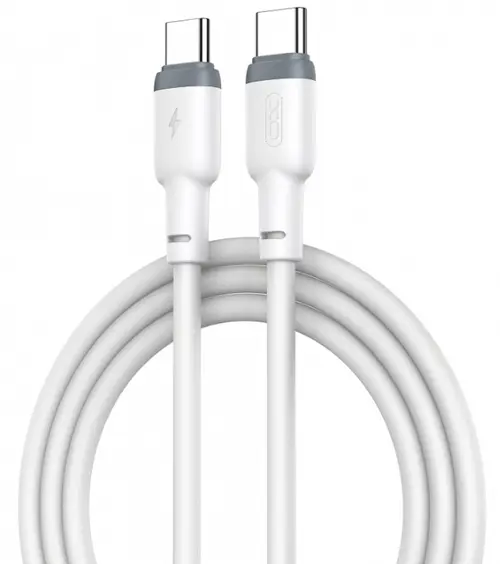Cablu Date si Incarcare USB-C - USB-C XO Design NB208B, 60W, 1m, Alb
