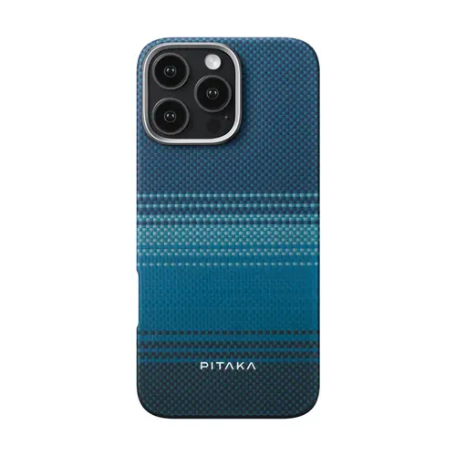 Carcasa PITAKA Tactile Woven compatibila cu iPhone 16 Pro Max, Albastru