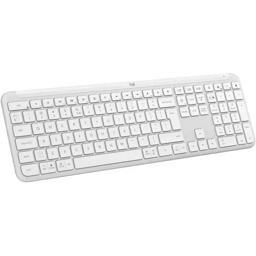 Tastatura wireless Logitech Signature Slim K950, 2.4GHz&Bluetooh, Alb