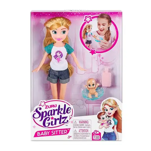 Set de joaca papusa Sparkle Girlz Babysitter, + 3 ani