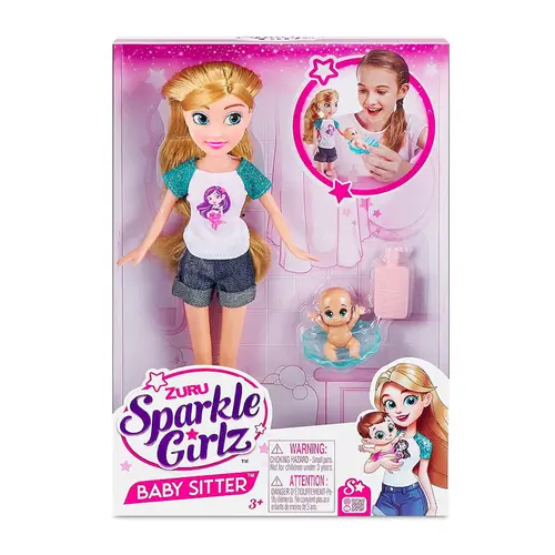 Set de joaca papusa Sparkle Girlz Babysitter, + 3 ani