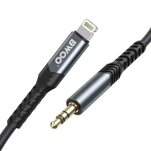 Cablu Audio BWOO BO-AUX068, Lightning - 3.5mm , 1.2m, Negru