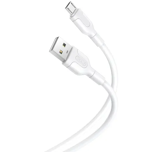 Cablu de date XO Design NB212, USB-A - microUSB, 18W, 1m, Alb