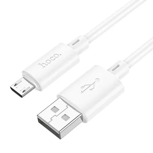 Cablu de date HOCO X88, USB-A - microUSB, 18W, 1m, Alb